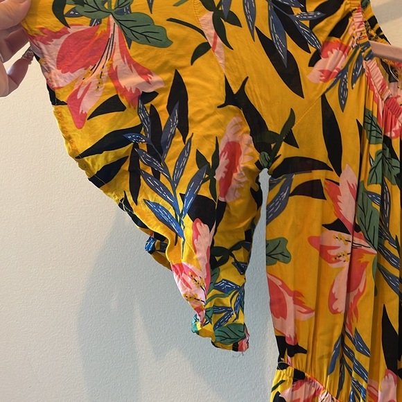 Floral Yellow Maxi Dress SZ Large - Picture 4 of 8